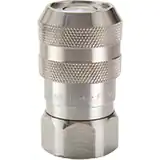 派克FS 系列快換陰接頭 - 使用化學(xué)兼容性強(qiáng)的316不銹鋼材料，無(wú)溢流型，承壓可達(dá)2000 psi